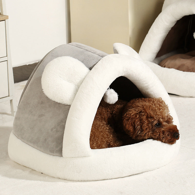 Self-Warming Tent Cave Bed For Cats Small Dogs