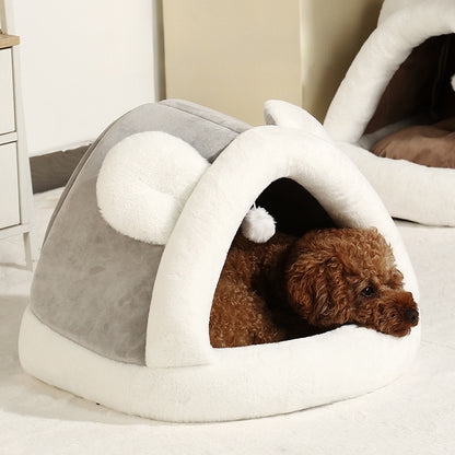 Self-Warming Tent Cave Bed For Cats Small Dogs
