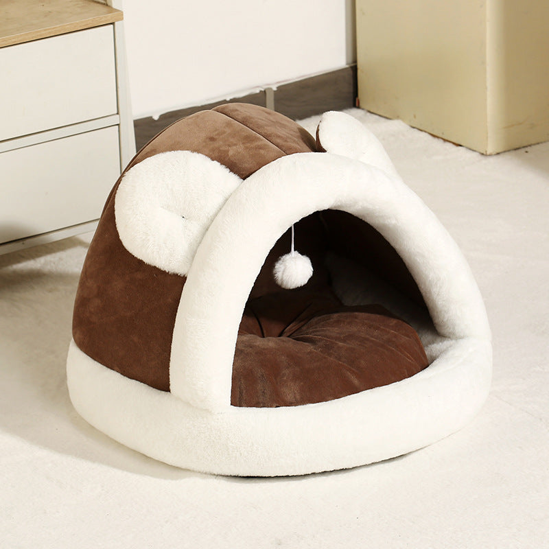 Self-Warming Tent Cave Bed For Cats Small Dogs