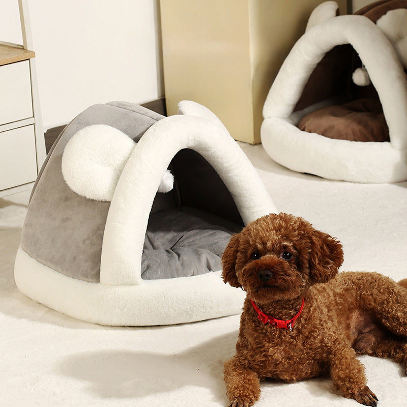 Self-Warming Tent Cave Bed For Cats Small Dogs