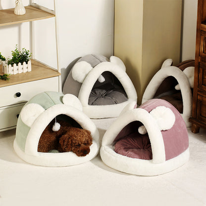 Self-Warming Tent Cave Bed For Cats Small Dogs